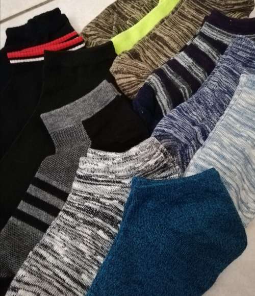 MENS ANKLE SOCKS - 12 PAIRS MIXED