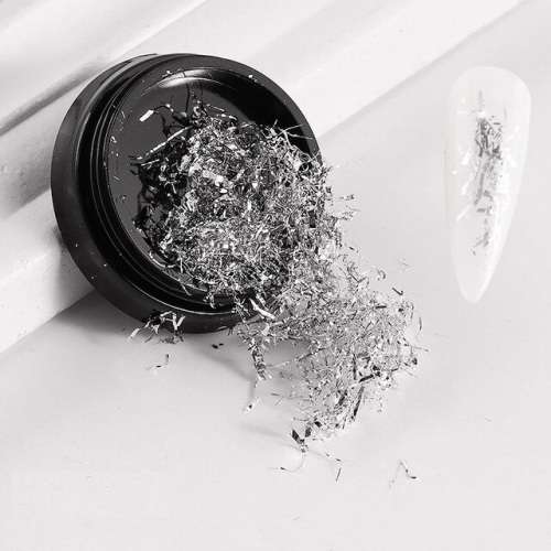 SILVER FOIL WIRE FLAKES (NAIL ART)