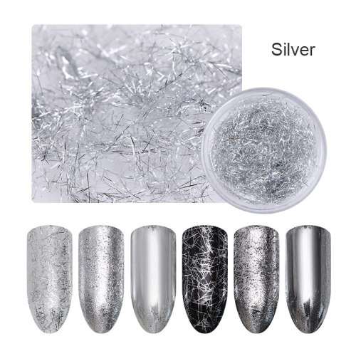 SILVER FOIL WIRE FLAKES (NAIL ART)