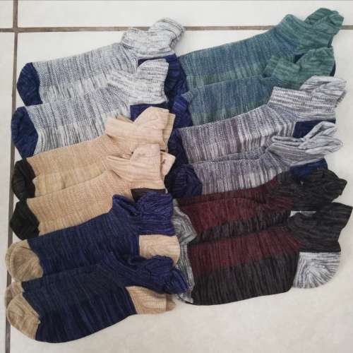 MENS REINFORCED ANKLE SOCKS - 12 PAIRS MOTTEE ZCONIA