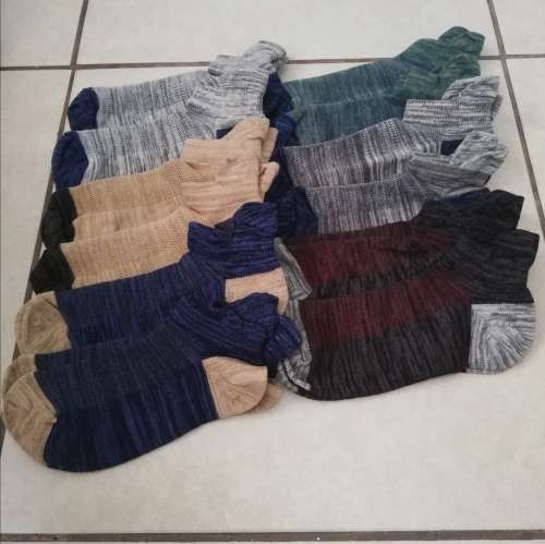 MENS REINFORCED ANKLE SOCKS - 12 PAIRS MOTTEE ZCONIA