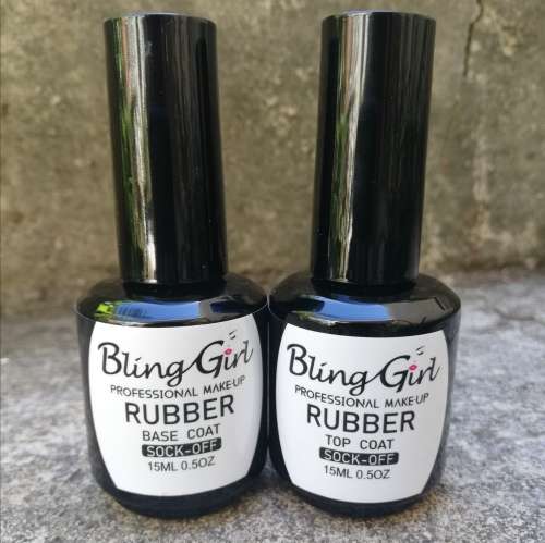 RUBBER BASE AND TOP COAT COMBO (2 x 15ml) - UV Gel Soak Off (Clear)