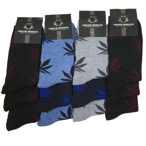 MENS MIDCALF SOCKS - 12 PAIRS (WEED) EXCELLENT QUALITY