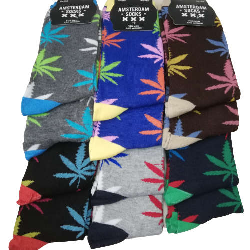 AMSTERDAM MIDCALF SOCKS - 12 PAIRS (WEED) EXCELLENT QUALITY
