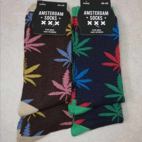 AMSTERDAM MIDCALF SOCKS - 12 PAIRS (WEED) EXCELLENT QUALITY