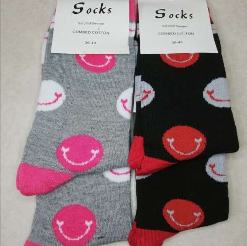 LADIES MIDCALF SOCKS - 12 PAIRS (SMILEY) EXCELLENT QUALITY