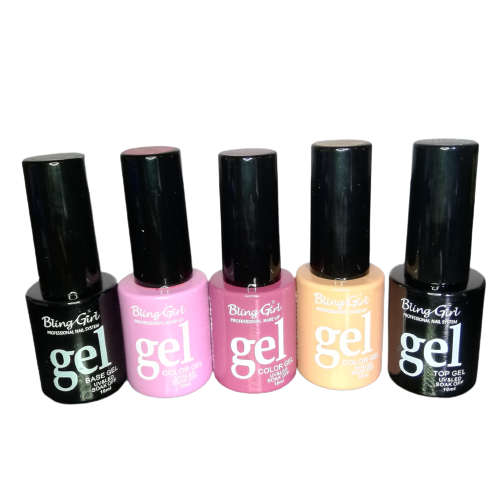 3 x UV GEL COLORS WITH BASE and TOP COAT
