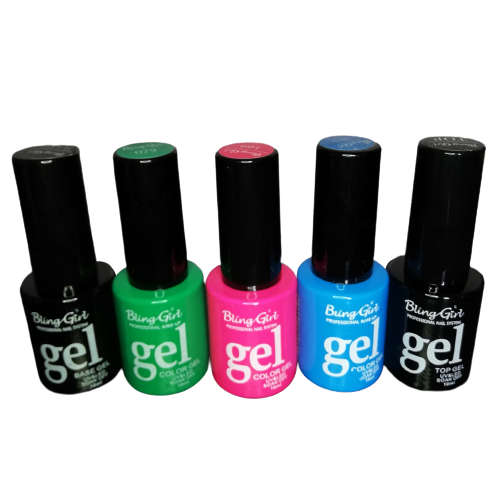 3 x UV GEL COLORS WITH BASE and TOP COAT