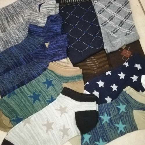 MENS SOCKS - 12 PAIRS (4 MIDCALF . 4 MOTTEE ZCONIA . 4 ANKLE)