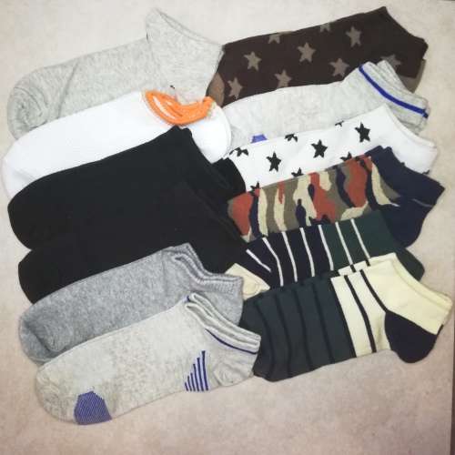 MENS ANKLE SOCKS - 12 PAIRS MIXED
