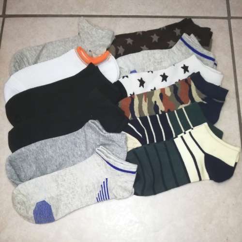 MENS ANKLE SOCKS - 12 PAIRS MIXED