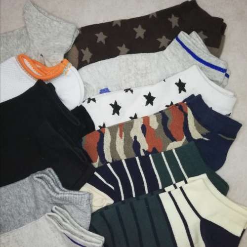 MENS ANKLE SOCKS - 12 PAIRS MIXED