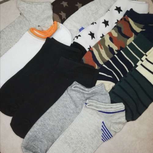 MENS ANKLE SOCKS - 12 PAIRS MIXED