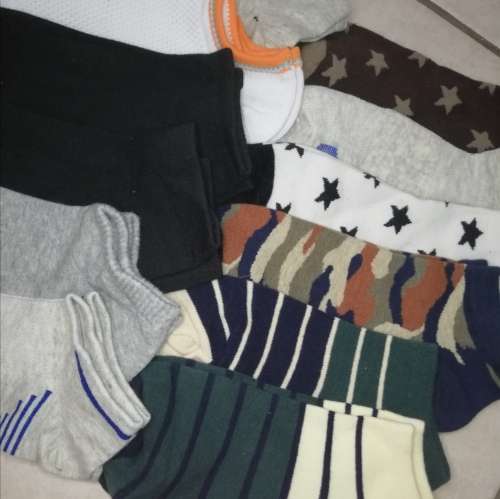 MENS ANKLE SOCKS - 12 PAIRS MIXED