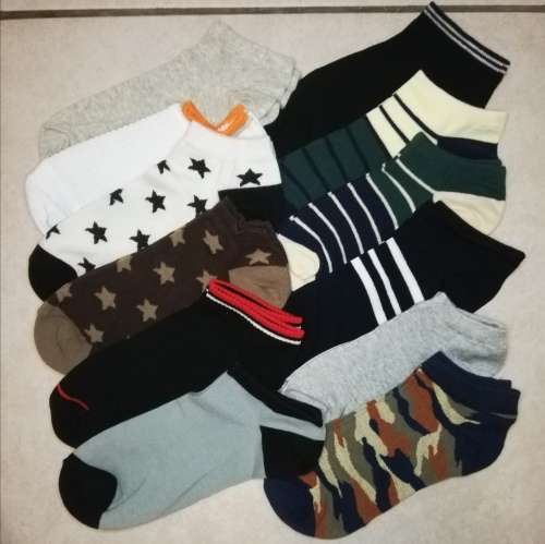 MENS ANKLE SOCKS - 12 PAIRS MIXED