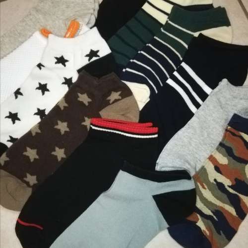 MENS ANKLE SOCKS - 12 PAIRS MIXED