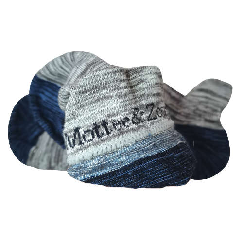 MENS REINFORCED  MOTTEE ZCONIA ANKLE SOCKS (1 PAIR GREY BLUE)