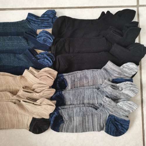 MENS ANKLE SOCKS - 12 PAIRS MOTTEE ZCONIA (NEW COLOR BLACK)