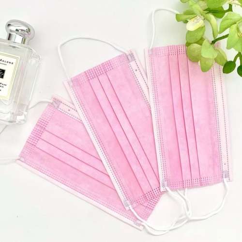 10 DISPOSABLE FACEMASKS - PINK