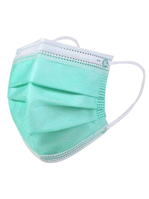 10 DISPOSABLE FACE MASKS - MINT GREEN