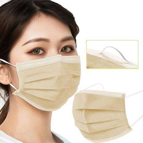 10 DISPOSABLE FACEMASKS - BEIGE FACE MASKS