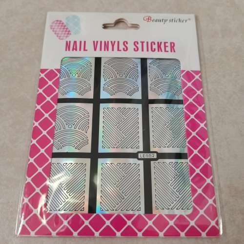 NAIL STICKERS - SILVER VINYL LE082 LINES