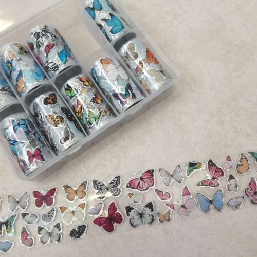 BUTTERFLY PRINT NAIL FOILS (PACK OF 10)