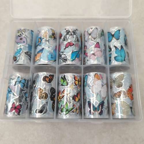BUTTERFLY PRINT NAIL FOILS (PACK OF 10)