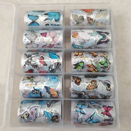 BUTTERFLY PRINT NAIL FOILS (PACK OF 10)