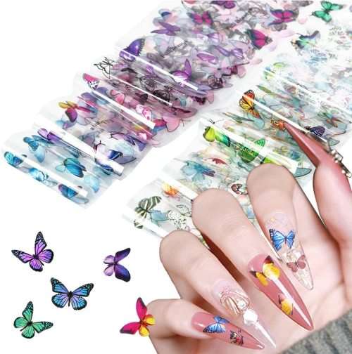 BUTTERFLY PRINT NAIL FOILS (PACK OF 10)