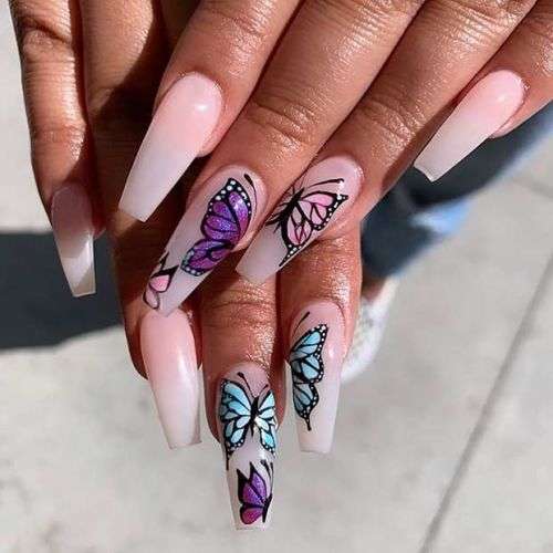 BUTTERFLY PRINT NAIL FOILS (PACK OF 10)