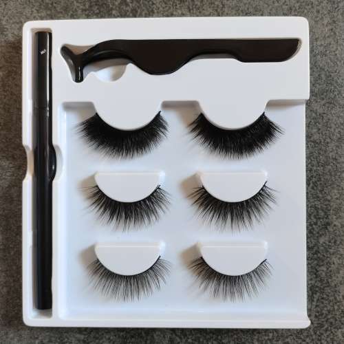 SELF ADHESIVE EYELASHES AND LINER (3 PAIRS IN BOX) MIXED
