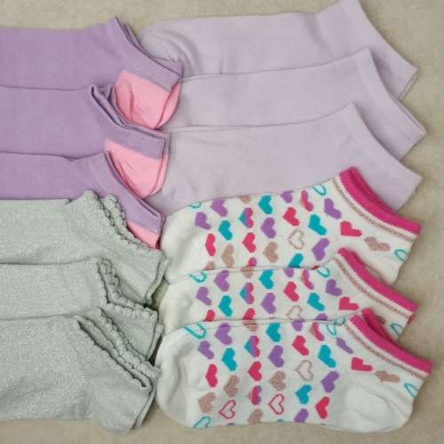 LADIES ANKLE SOCKS - 12 PAIRS MIXED