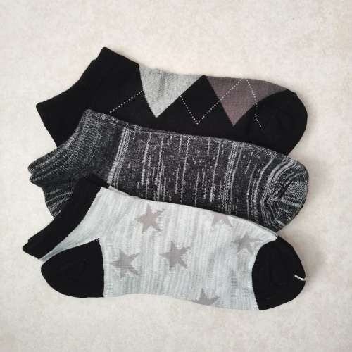 3 PAIRS MENS ANKLE SOCKS (GREY)