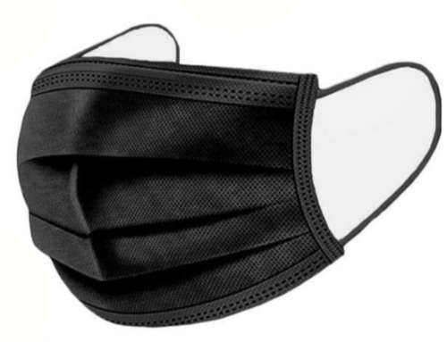 50 DISPOSABLE BLACK CHILD FACE MASKS - FACEMASKS