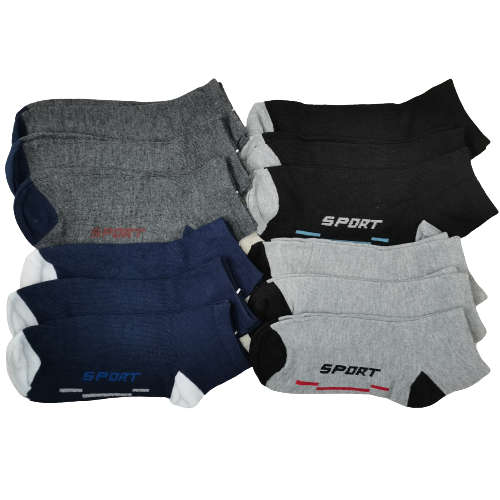 MENS ANKLE SPORT SOCKS - 12 PAIRS MIXED