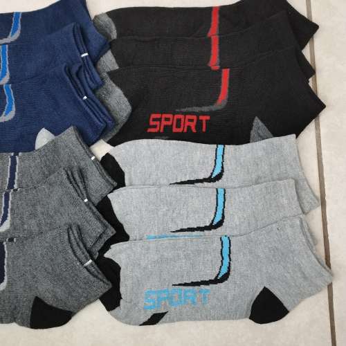 MENS ANKLE SPORT SOCKS - 12 PAIRS MIXED