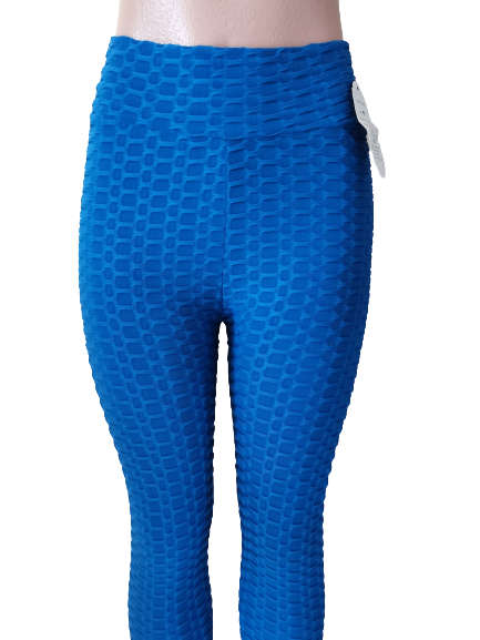 HONEYCOMB HIGH WAISTED LEGGINGS - M/L BLUE