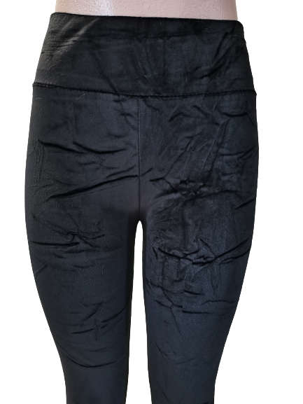LADIES VELVET LEGGINGS - BLACK S/M