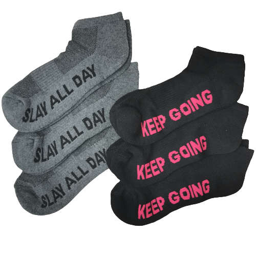 LADIES COTTON CUSHIONED ANKLE SOCKS - 6 PAIRS