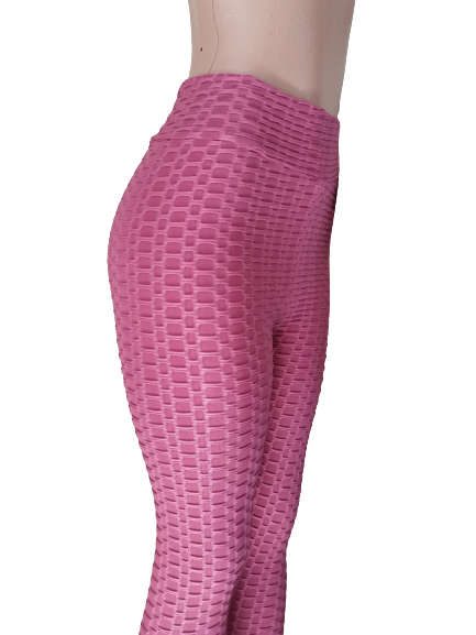 HONEYCOMB HIGH WAISTED LEGGINGS - M/L PINK