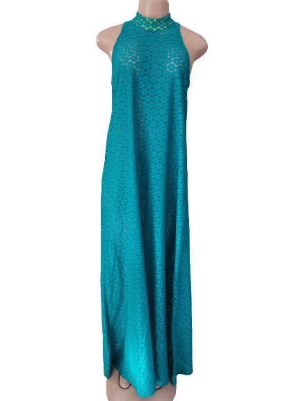 TEAL FLOOR LENGTH LACE DRESS (12/36) AAA+ QUALITY!