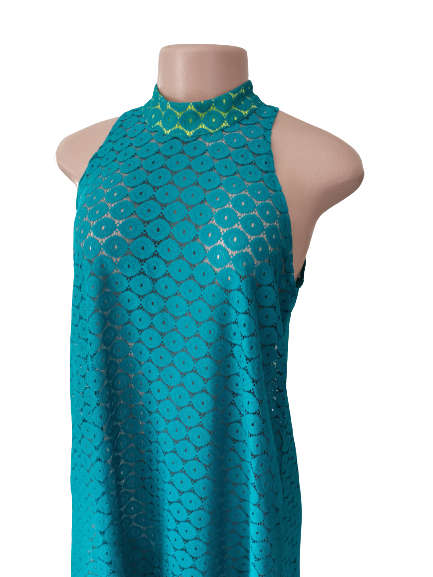 TEAL FLOOR LENGTH LACE DRESS (12/36) AAA+ QUALITY!