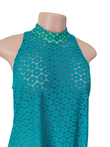 TEAL FLOOR LENGTH LACE DRESS (12/36) AAA+ QUALITY!