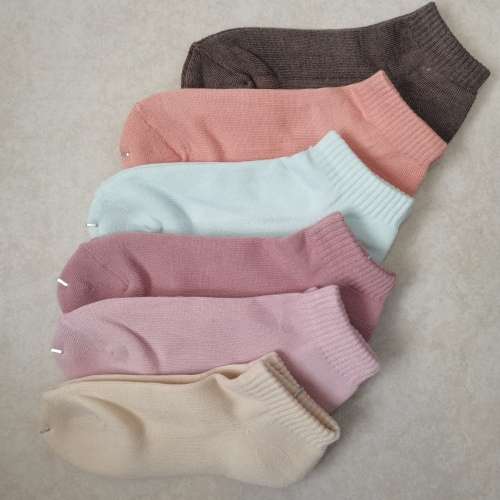 6 PAIRS LADIES COTTON CUSHIONED ANKLE SOCKS