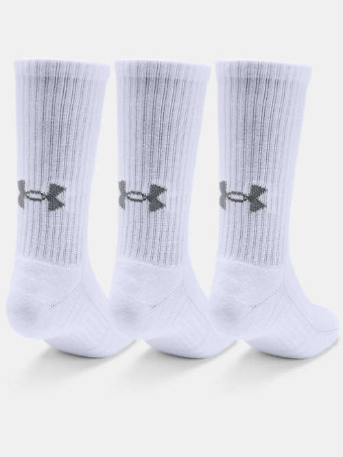 6 PAIRS OF MENS UNDER ARMOUR CREW SOCKS - WHITE