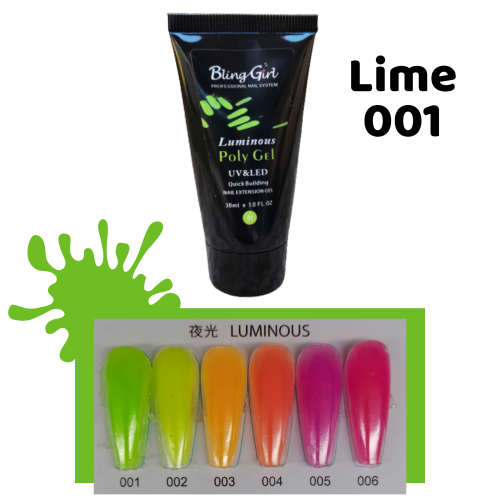 Poly Gel 30ml Luminous Polygel LIME 001