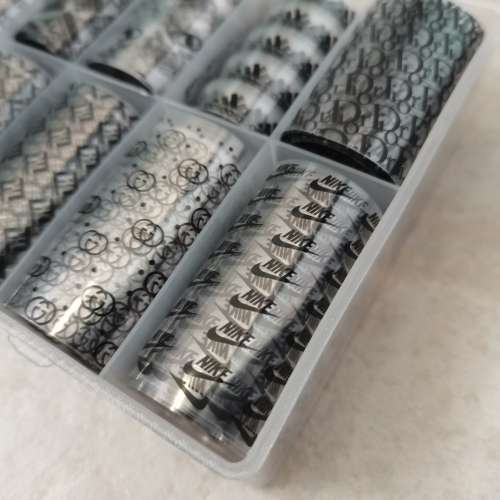 NAIL FOILS BRAND NAMES PACK OF 10 DIFFERENT PRINTS (1)