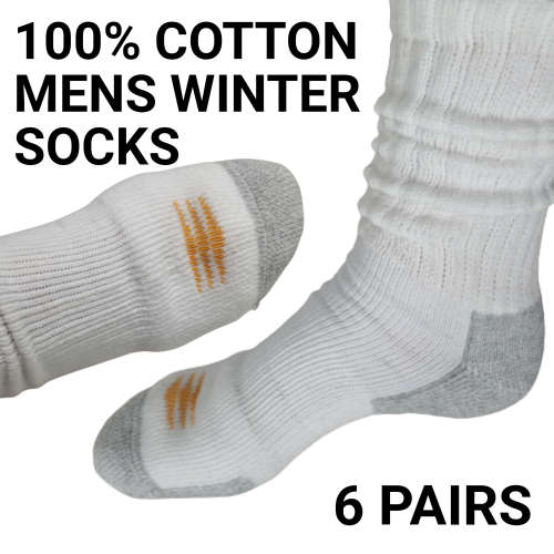 6 PAIRS MENS THICK COTTON WINTER SOCKS