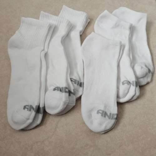 6 PAIRS MENS CUSHIONED ANKLE SOCKS - WHITE